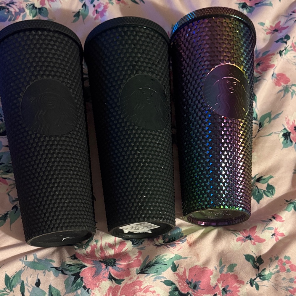 Starbucks Black & Iridescent Studded Cold Cups Set